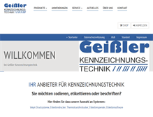 Tablet Screenshot of geissler-kennzeichnung.de